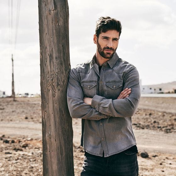 Camisa Brandit Riley Denim Grey Denim