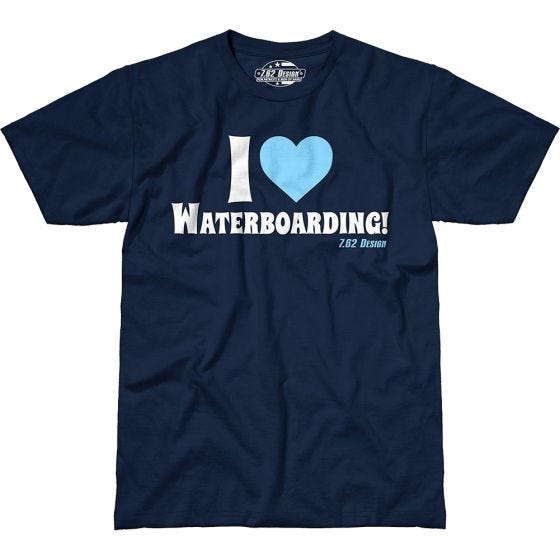 T-Shirt 7.62 Design I Love Waterboarding - Navy