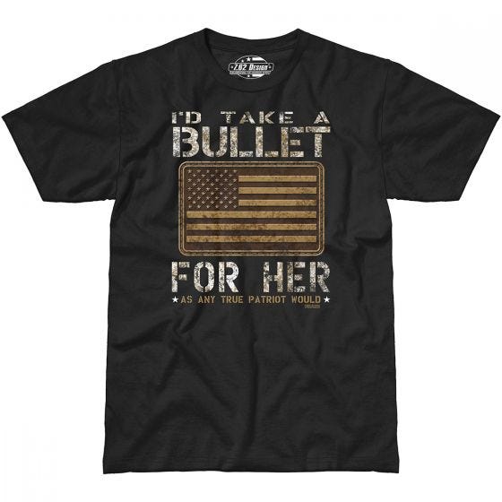 T-Shirt 7.62 Design Bullet For Her Preto