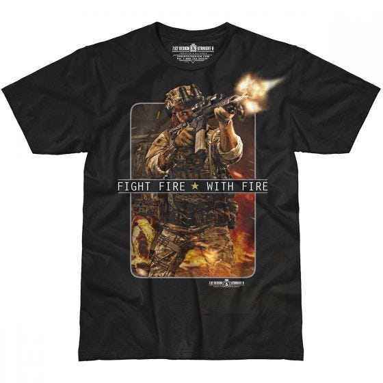 T-Shirt 7.62 Design Fight Fire With Fire Preto