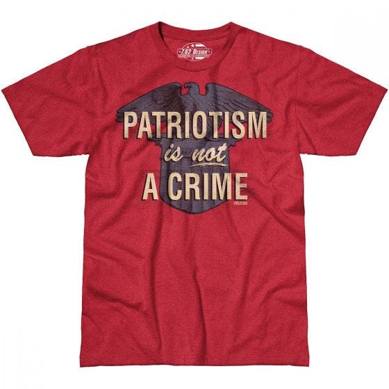 T-Shirt 7.62 Design Patriotism is not a Crime Scarlet Heather