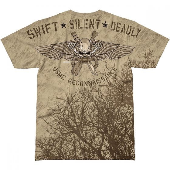 T-Shirt 7.62 Design USMC Recon Swift Silent Deadly Sand