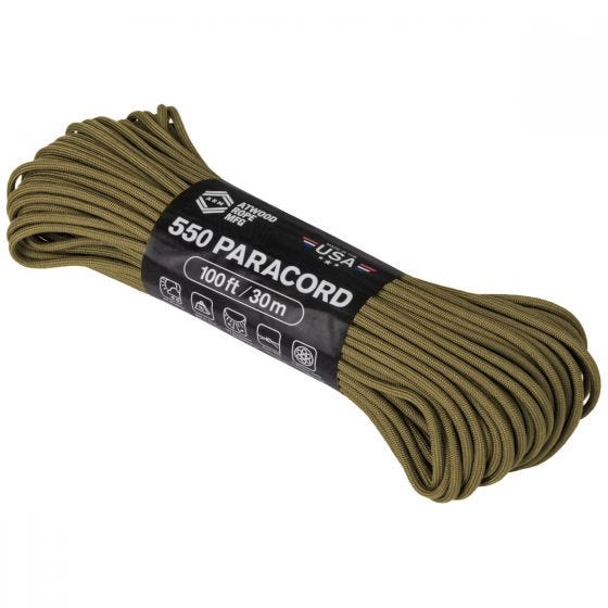 Corda de Paraquedas Atwood Rope 550 100 ft - Coyote