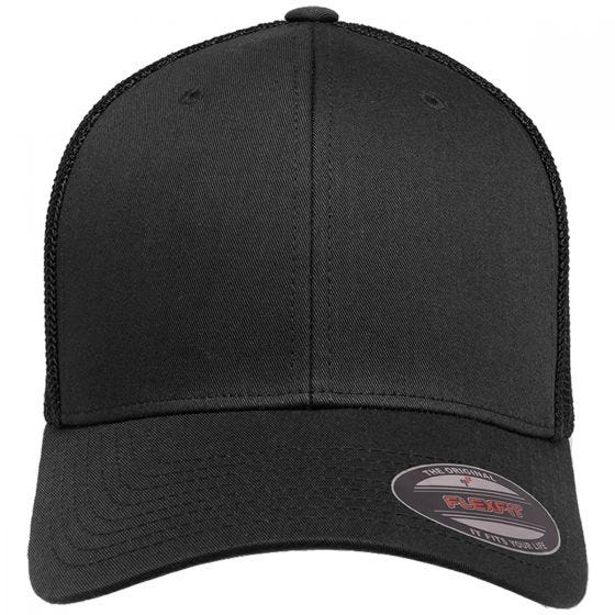 Boné com Rede Flexfit Trucker - Preto