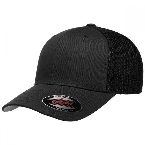 Boné com Rede Flexfit Trucker - Preto