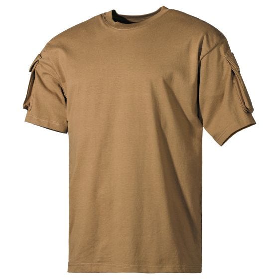 Camisa de manga curta MFH US Com bolsos nas mangas - Coyote