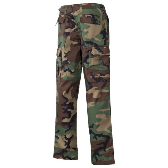 Calças de combate MFH US BDU Reinforced - Woodland