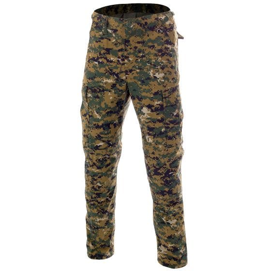Calças de Combate MFH BDU Ripstop - Digital Woodland