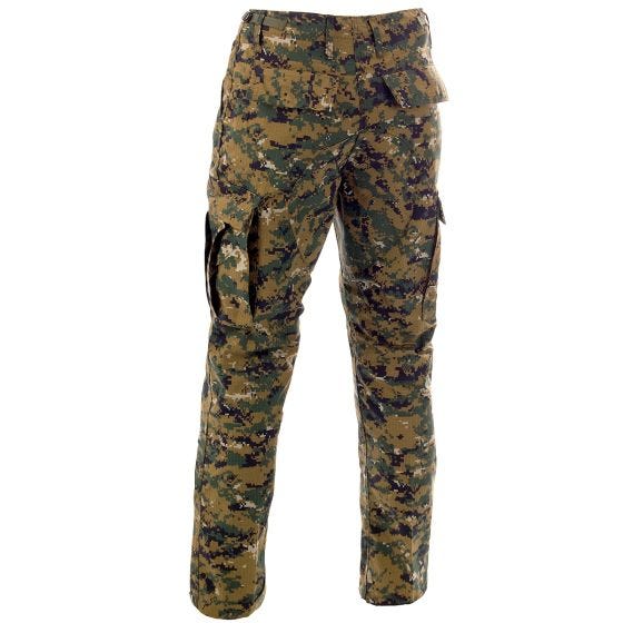 Calças de Combate MFH BDU Ripstop - Digital Woodland