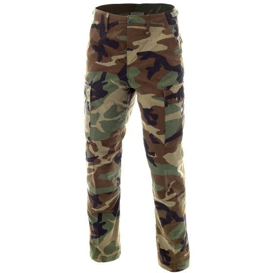 Calças de Combate MFH BDU Ripstop - Woodland