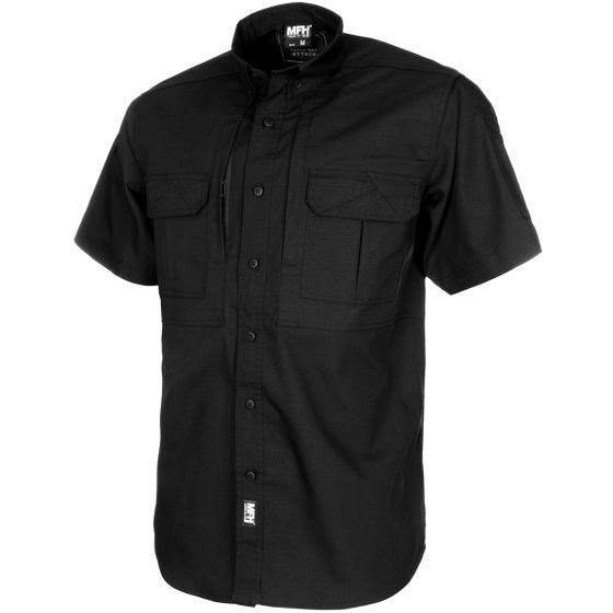 Camisa de manga curta MFH Attack Revestido de teflon Ripstop - Preto