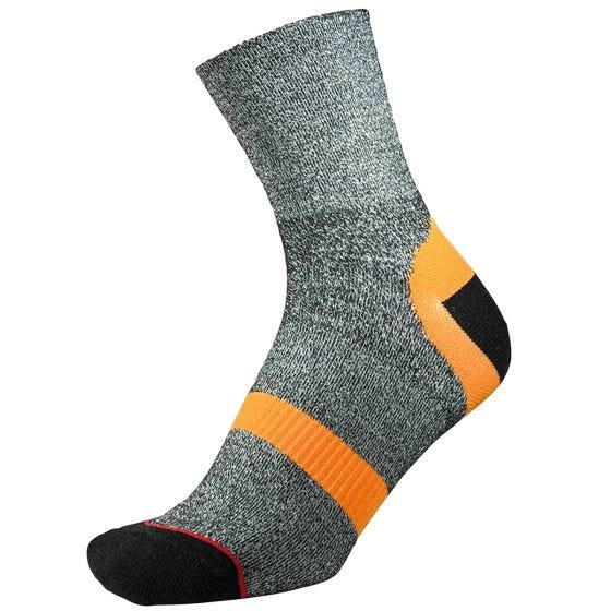 Meias 1000 Mile Approach Reprave Double Layer - Charcoal Marl/Laranja