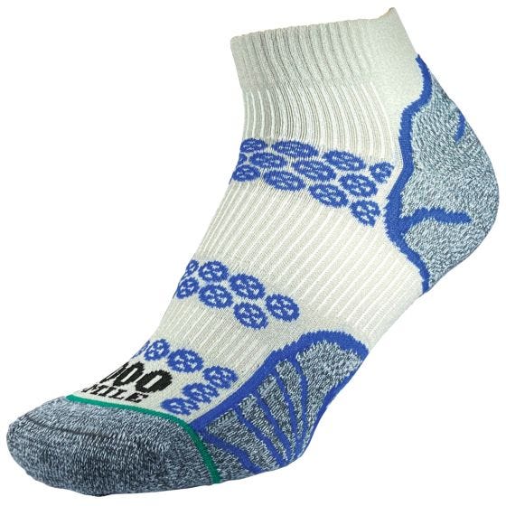 Meias 1000 Mile Lite Anklet Repreve Double Layer - Prata/Royal Blue