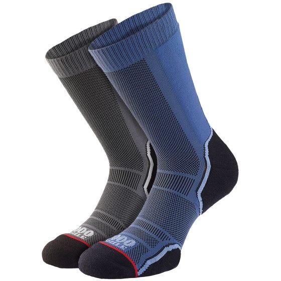 Meias 1000 Mile Treck Single Layer 2 pacotes - Navy/Carvão