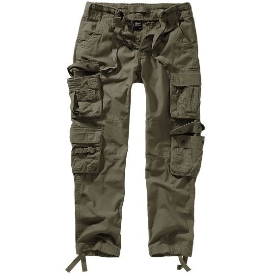Calças slim fit Brandit Pure - Verde-Azeitona