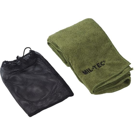 Toalha de Microfibras Mil-Tec 80 cm x 40 cm - Verde-Azeitona