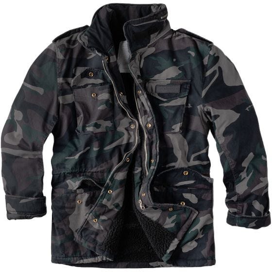 Casaco de Inverno Surplus Paratrooper - Black Camo Washed