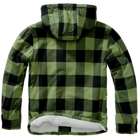 Casaco Brandit Lumber Hooded - Preto/Verde-Azeitona