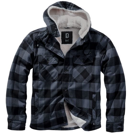 Casaco Brandit Lumber Hooded - Preto/Cinza