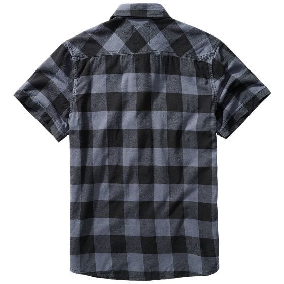 Camisa de manga curta Brandit Half Sleeve Check - Preto/Cinza