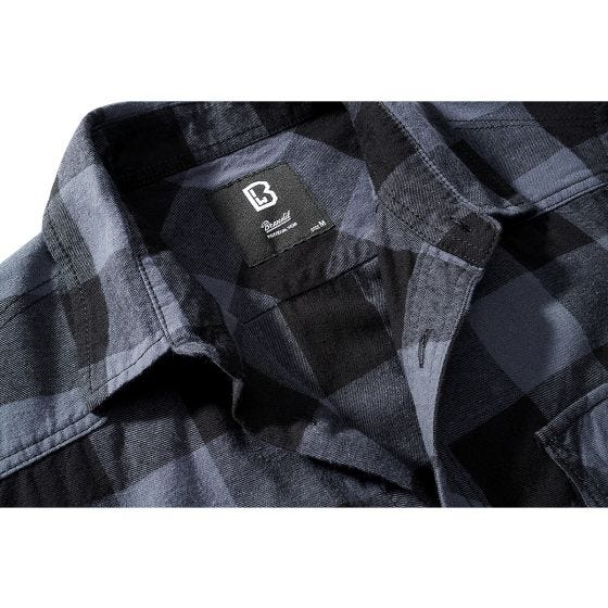 Camisa de manga curta Brandit Half Sleeve Check - Preto/Cinza