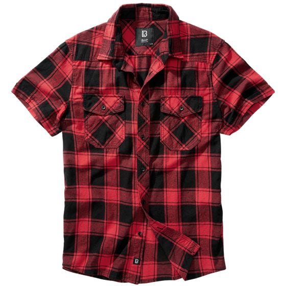 Camisa de manga curta Brandit Half Sleeve Check - Vermelho/Preto