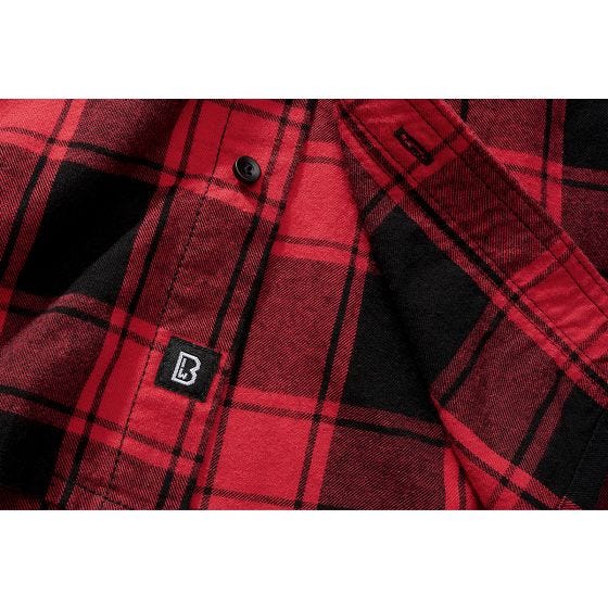 Camisa de manga curta Brandit Half Sleeve Check - Vermelho/Preto