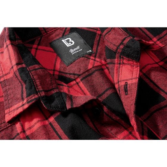 Camisa de manga curta Brandit Half Sleeve Check - Vermelho/Preto