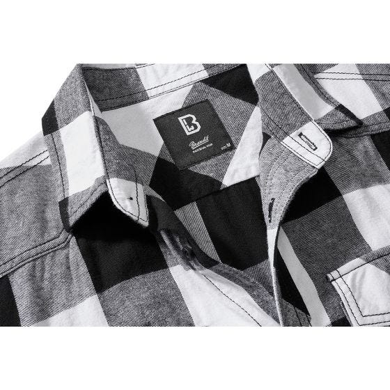 Camisa de manga curta Brandit Half Sleeve Check - Branco/Preto