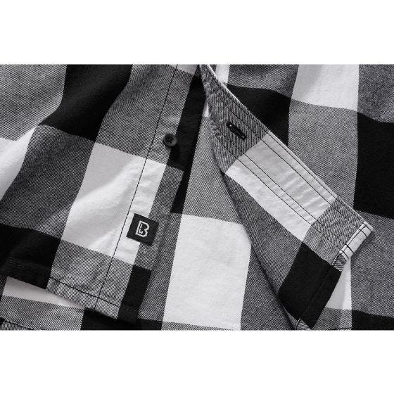 Camisa de manga curta Brandit Half Sleeve Check - Branco/Preto