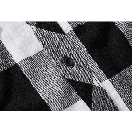 Camisa de manga curta Brandit Half Sleeve Check - Branco/Preto