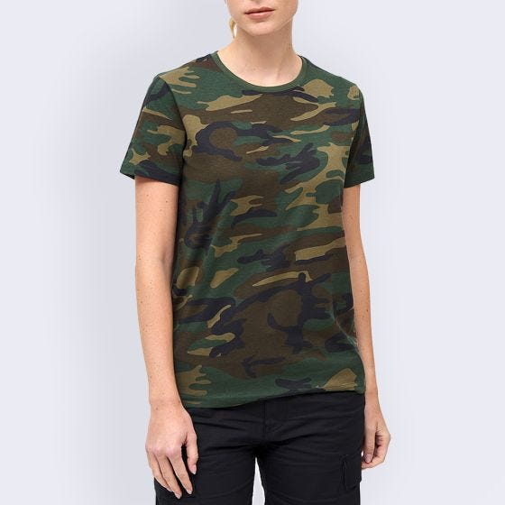 T-Shirt Brandit Mulher - Woodland Camo