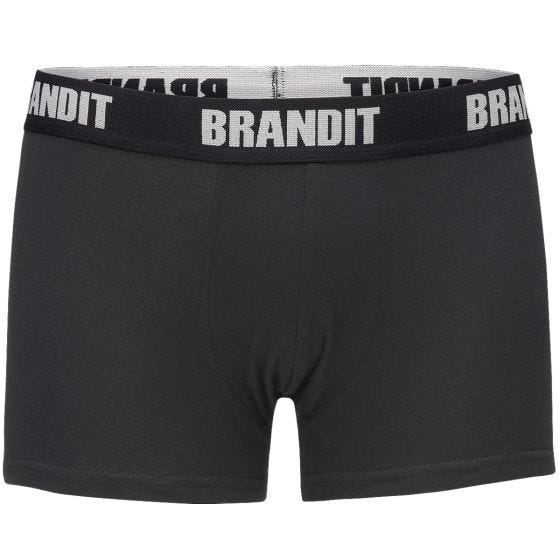 Boxers Largos Brandit Logo Pacote de 2 - Preto/Preto