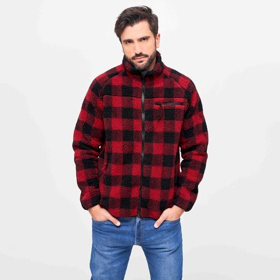 Casaco Brandit Teddyfleece - Vermelho/Preto