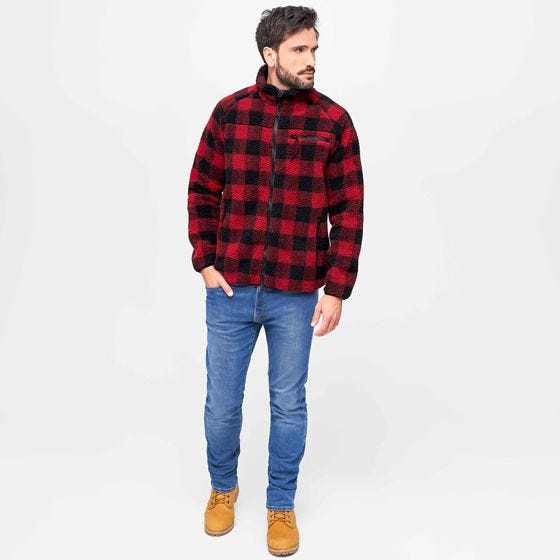 Casaco Brandit Teddyfleece - Vermelho/Preto