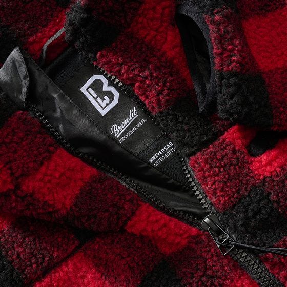 Casaco Brandit Teddyfleece - Vermelho/Preto