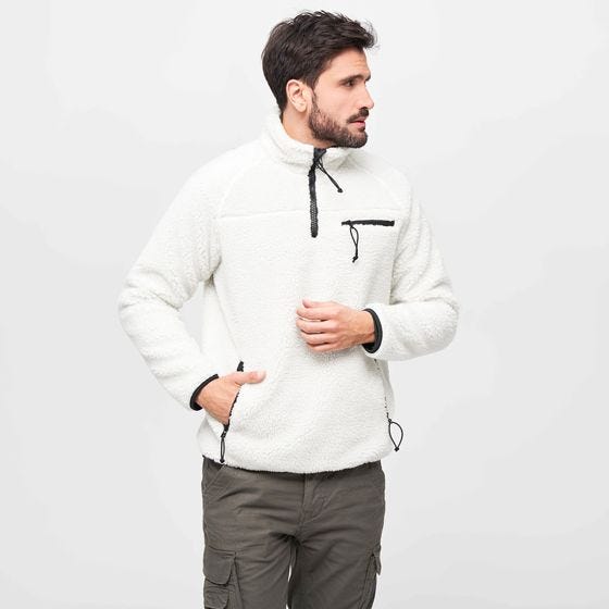 Casaco Brandit Teddyfleece Troyer - Branco