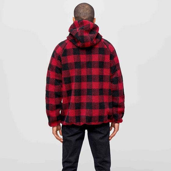 Casaco Brandit Teddyfleece Worker - Vermelho/Preto