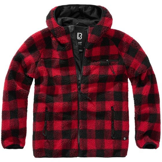 Casaco Brandit Teddyfleece Worker - Vermelho/Preto