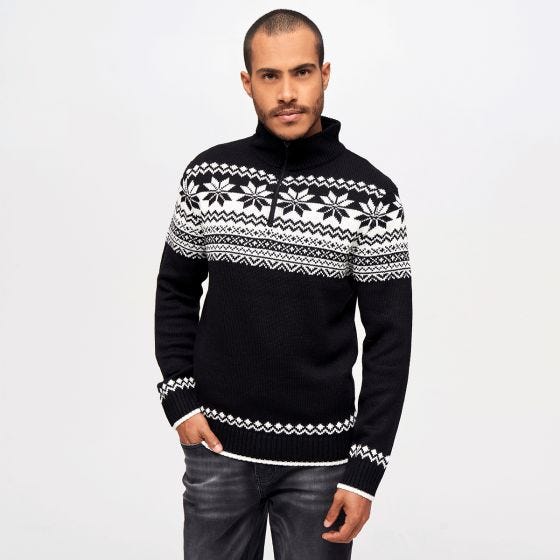 Pulôver Troyer Brandit Norweger - Preto