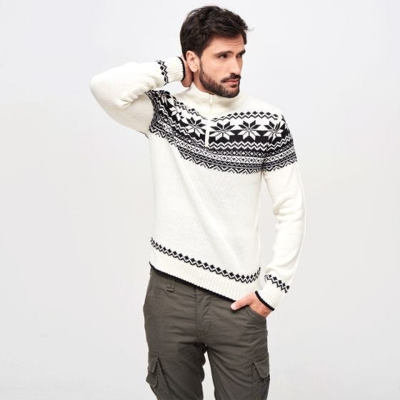 Pulôver Troyer Brandit Norweger - Branco