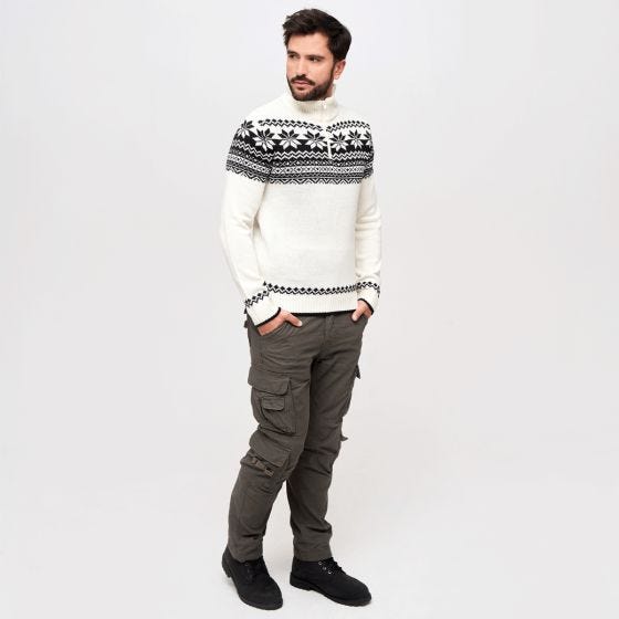 Pulôver Troyer Brandit Norweger - Branco