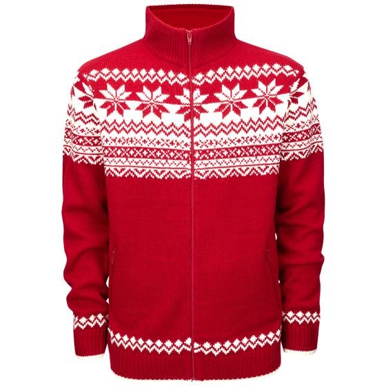 Camisola Brandit Cardigan Norweger - Vermelho