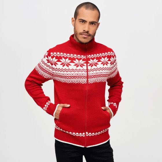 Camisola Brandit Cardigan Norweger - Vermelho