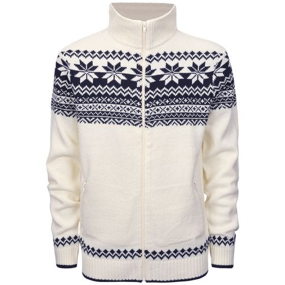 Camisola Brandit Cardigan Norweger - Branco