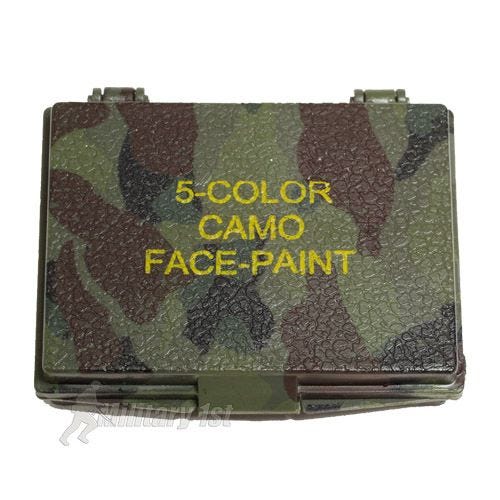Pintura Facial de Camuflagem Mil-Tec 5 Cores com Espelho - Woodland