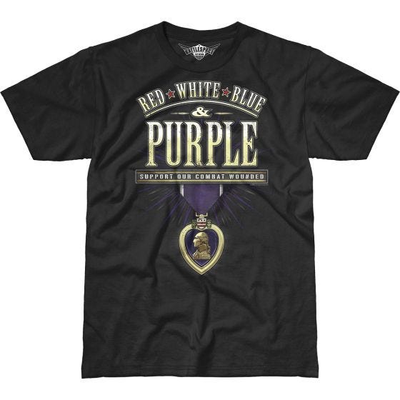 T-Shirt 7.62 Design Combat Wounded Purple Heart Battlespace Preto