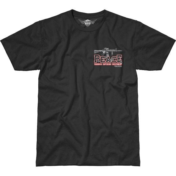 T-Shirt 7.62 Design Peace Through Superior Firepower Battlespace Preto