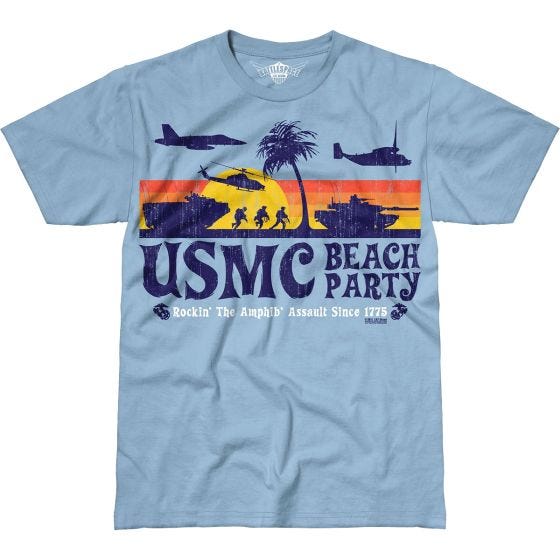 T-Shirt 7.62 Design USMC Beach Party Battlespace Sky Blue