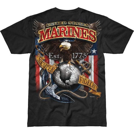 T-Shirt 7.62 Design USMC Fighting Eagle Battlespace Preto